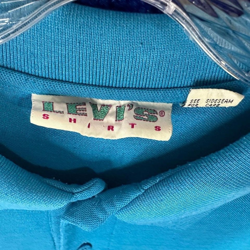 Vintage Levi's blue short sleeve polo shirt with button down collar‎ - Picture 4 of 6
